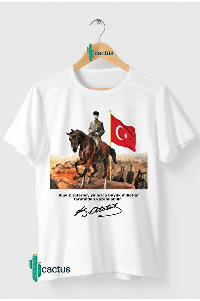 CACTUS COLLECTION ATATÜRK BASKILI TSHİRT  30 AĞUSTOS ZAFER BAYRAMI 29 EKİM