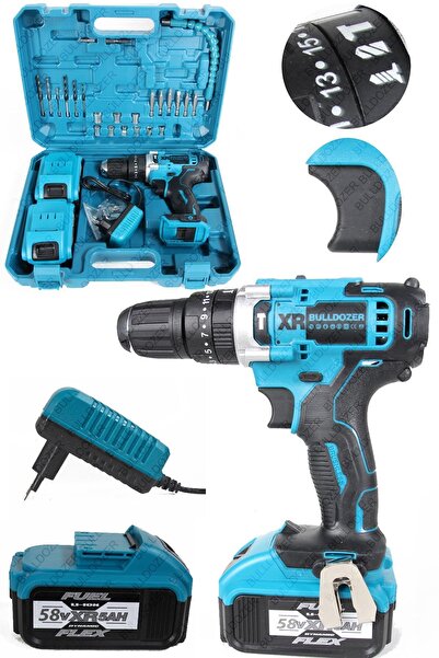 Bulldozer Şarjlı Vidalama Matkap 24 Parça 58vpro Darbeli Setli Şarjlı Vidalama Matkap