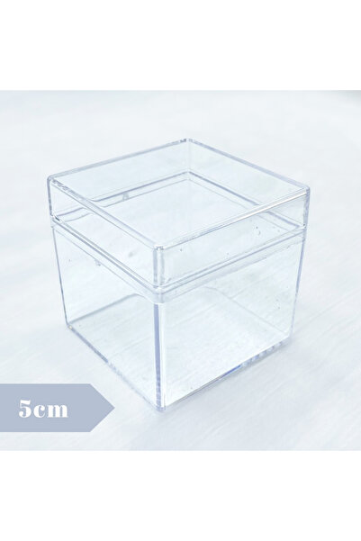 EkoStore 8 Adet Şeffaf Mika 5x5 cm Pleksi Kutu