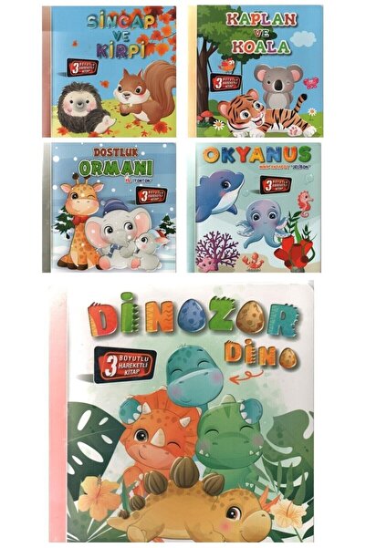 Kids Babies 0-3 Yaş Çocuklar İçin 3 Boyutlu Hareketli Kitaplar İlk Karton Kit...