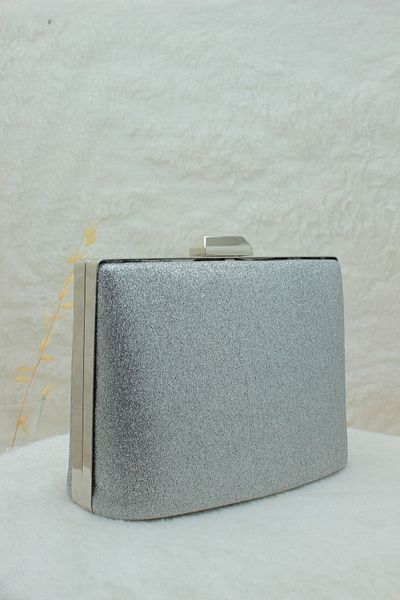 Sh Poly Βραδινό Τσάντα Tablet Glitter Βραδινή Τσάντα Sand Glitter Silver 2023