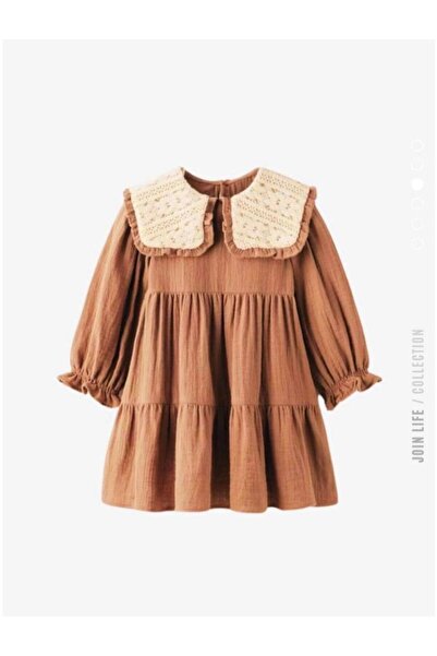 TRED E TİCARET YAKASI GÜPÜRLÜ ELBİSE