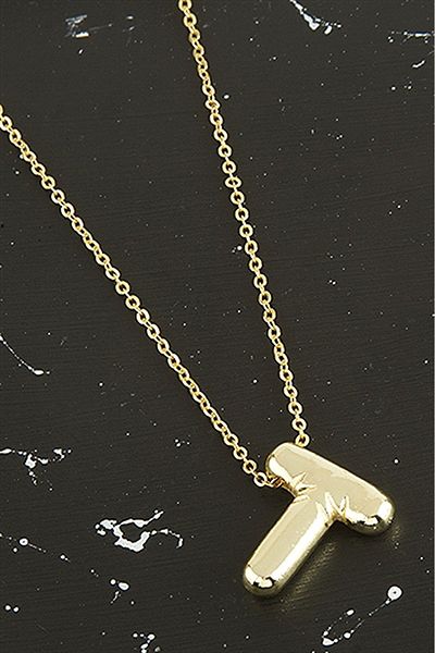 HerşeyVarBurda Gold Colored 3D Letter Balloon Necklace