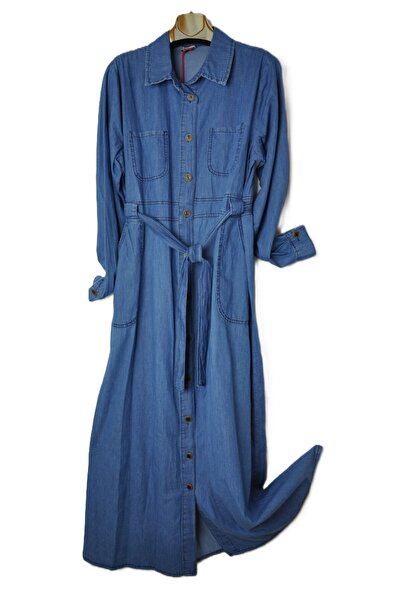 elma abone Καλοκαιρινό φόρεμα με μακρυμάνικο τζιν