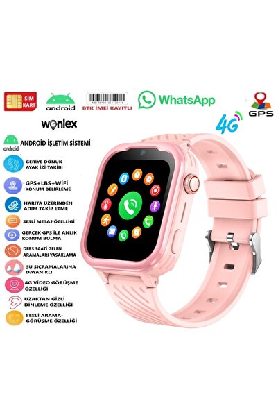 wonlex 4g Sim Kartlı Gps'li Çocuk Saati Mt106 (WHATSAAP-WİFİ-İMEİ KAYITLI-İPS...