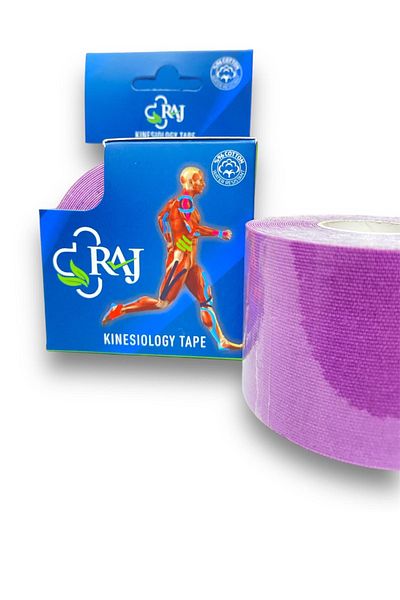 RAJ Kinezyo 5m x 5cm Sports Band - Purple and Lilac Colors