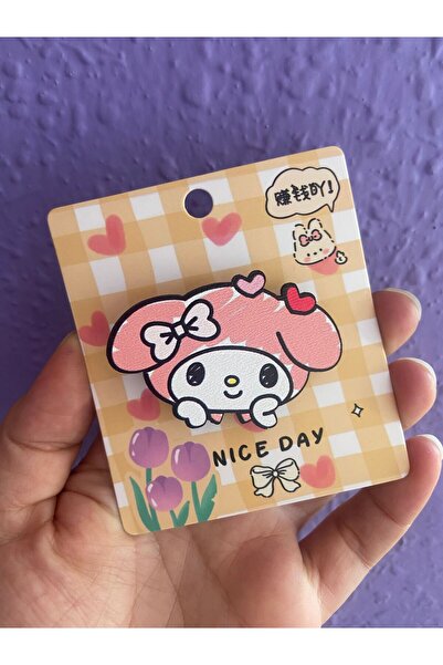 synshop Sanrio Kawai Kuromi My Melodi Melody Hello Kitty Ahşap Rozet Çanta Sü...