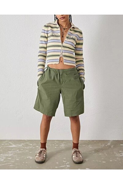 september island Khaki Longline Tech Shorts - Baggy Cut