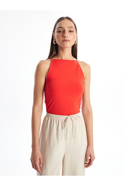 LC Waikiki LCW Damenbluse mit quadratischem Ausschnitt und geraden Trägern