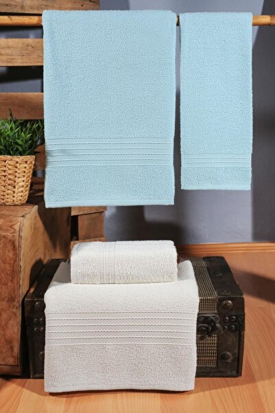 Comfort Home Mimosa 4'lü Banyo Havlu Seti | Çeyiz Seti | Havlu Takımı | 100% Pamuk