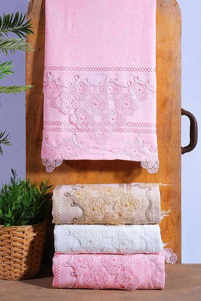 Comfort Home Carina 3 Piece Towel Set - Hand and Face Towel, Head Towel, 50x90 Cm, 100% Cotton