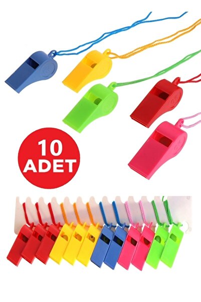 Ax Axentia 10 Adet Plastik Ipli Düdük Deprem Hakem Düdüğü