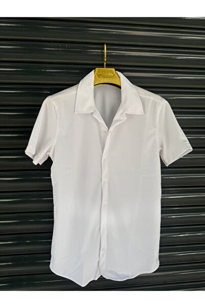 oneoff Ανδρικό καλοκαιρινό κοντομάνικο πουκάμισο με υφή