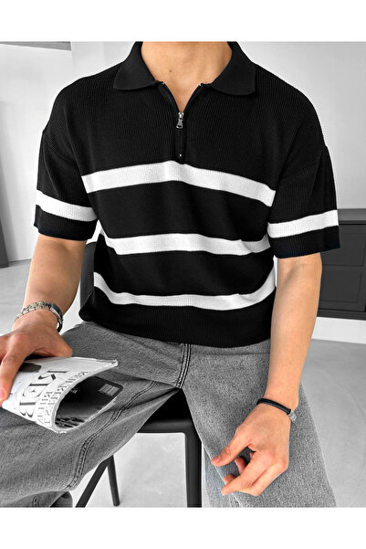 viperkombin Шорти в смужку з коміром-поло в стилі "оверсайз