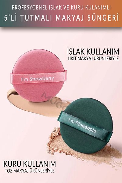 Muggio 5-Piece Makeup Powder Sponge with Holder