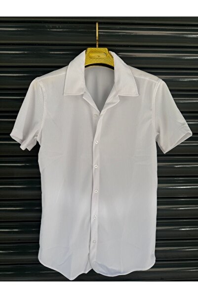 oneoff Ανδρικό καλοκαιρινό κοντομάνικο πουκάμισο με υφή