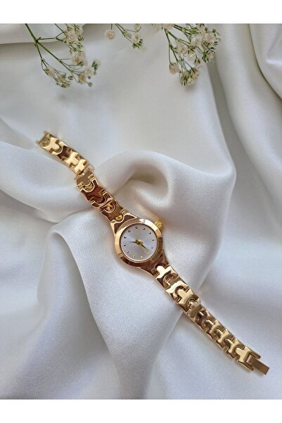 Spectrum Retro Model Gold Renk Minimalist Kol Saati