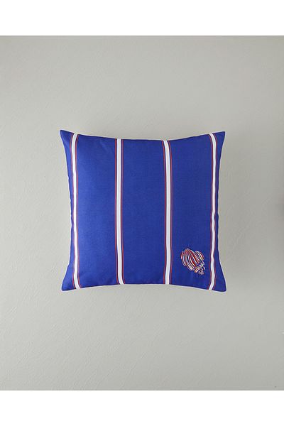 English Home Κεντητό κάλυμμα μαξιλαριού με ριχτάρι Navy Blue Merma
