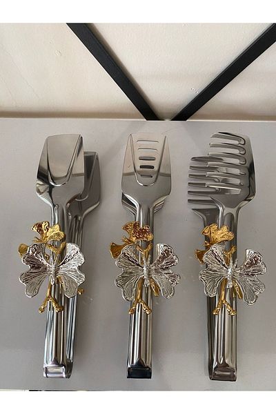 İmren Collection 3-Piece Tongs Set Silver