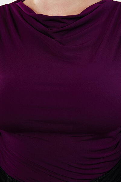 Trendyol Curve Nagy méretű szilva színű test - Nyakörv állvány és részletes gyűjtő TBBAW25CS00001