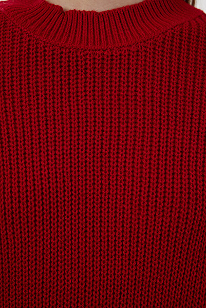Trendyol Collection Red Wide Fit Basic Knitwear Sweater Twoaw23Kz01448