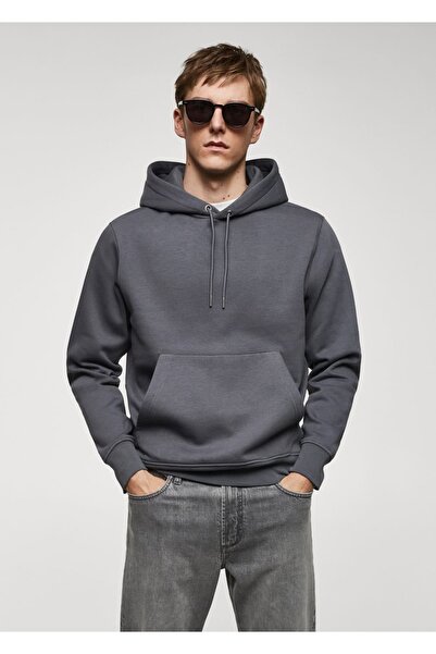 MANGO Man Kapüşonlu Pamuklu Kanguru Sweatshirt