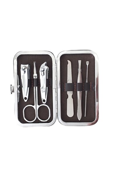 King Deri Çantalı Manikür Pedikür Tırnak Bakım Seti 6 Parça