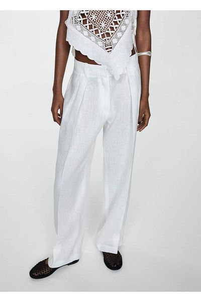 MANGO Woman 100% Linen - Wide Leg Trousers