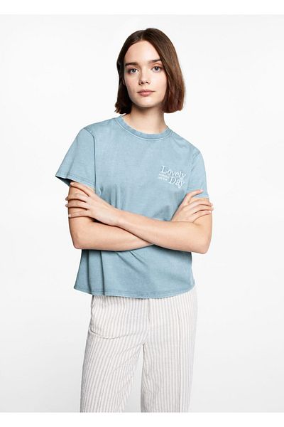 Mango Teen Tricou Albastru Pentru Copii