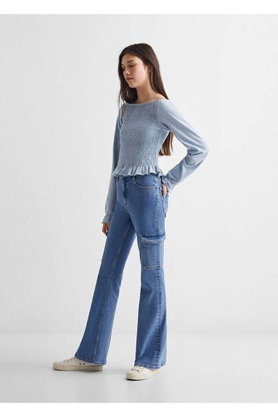 Mango Teen Cargo Cut Flare Jean