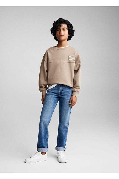 MANGO Kids Βαμβακερό φούτερ με μήνυμα
