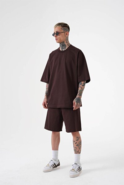 Machinist Ανδρικό Premium Basic βαμβακερό καφέ σορτς