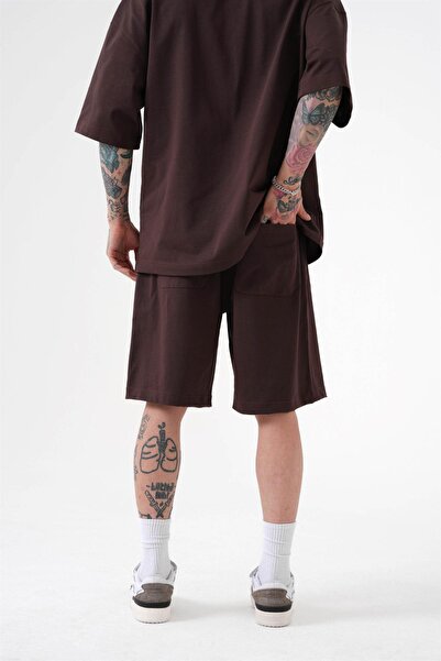 Machinist Ανδρικό Premium Basic βαμβακερό καφέ σορτς