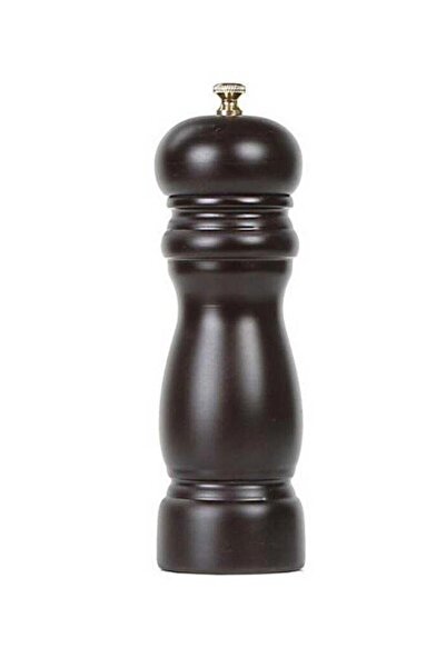 ÇELİKAY Black Steel Pepper Mill - Hazzar Wood Veneer, 16cm