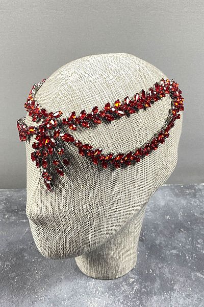 Hayalperest boncuk Red Sultan Frontlet Bridal Henna Crown Hair Accessory