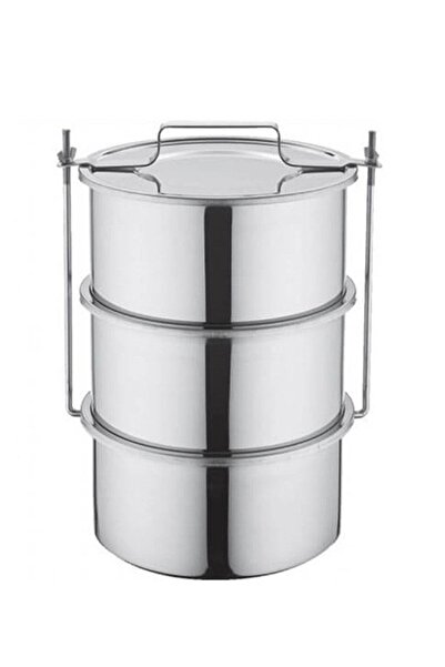 ÖZBİR Özbir Paslanmaz Mat 430 Çelik 18/8 Endüstriyel Sefertası 3'lü 24x12 Cm ...