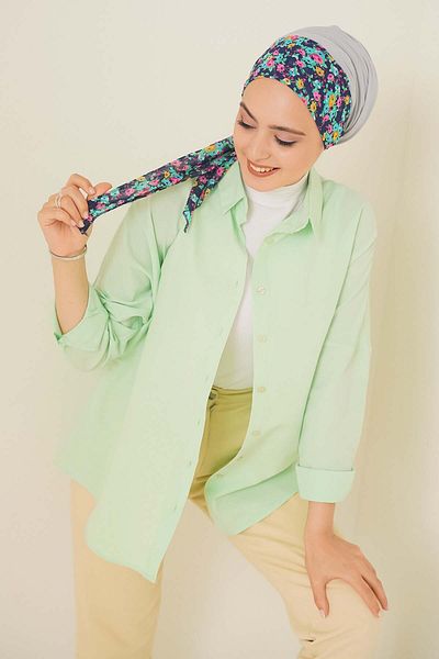 Bigdart 103901 Oversize Basic hidžábová košeľa - E.green