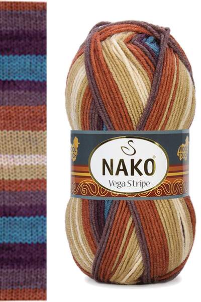 NAKO Vega Stripe El Örgü İpi Renk Kodu:82420