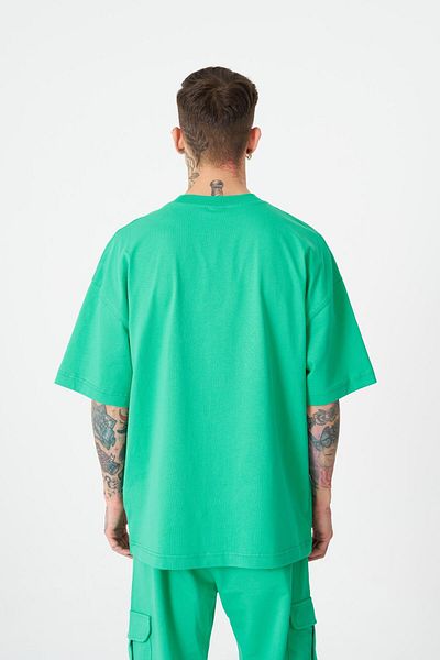 Machinist Men's Pink Panther Printed Oversize Light Green T-Shirt