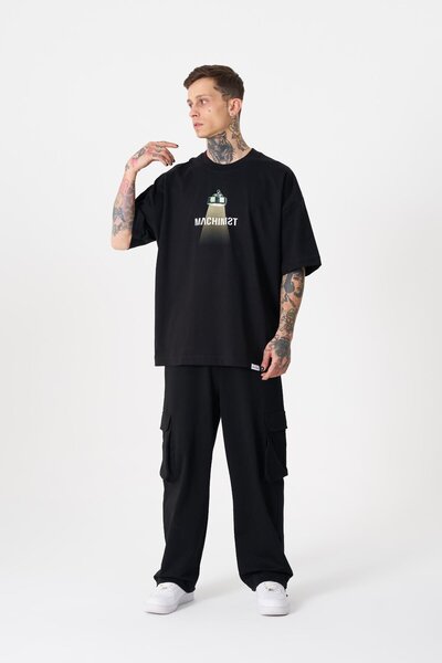 Machinist Ανδρικό μαύρο μπλουζάκι Herb Machinist Oversize