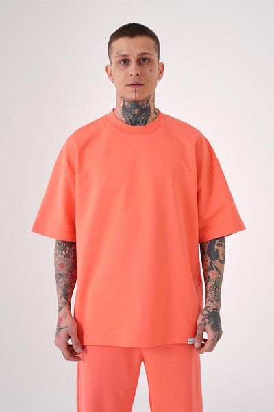 Machinist Ανδρικό μπλουζάκι Basic Cotton Oversize Pink