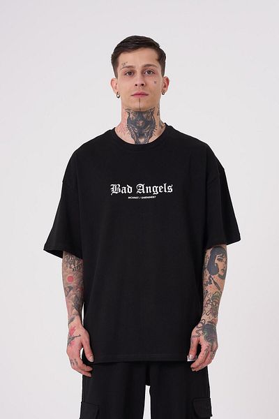 Machinist Ανδρικό μπλουζάκι με στάμπα Bad Angels Oversize μαύρο