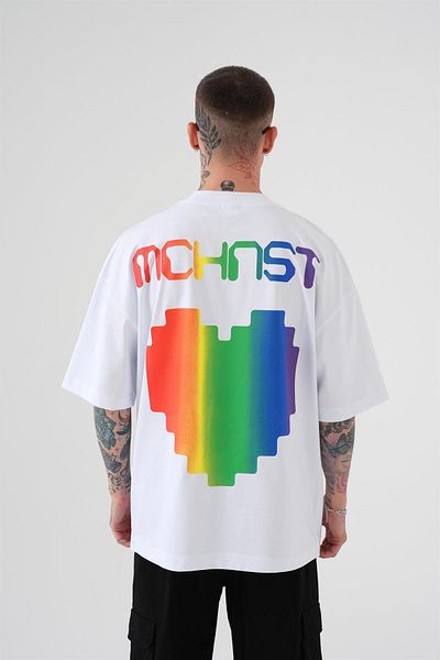 Machinist Ανδρικό λευκό μπλουζάκι με στάμπα Mchnst Love