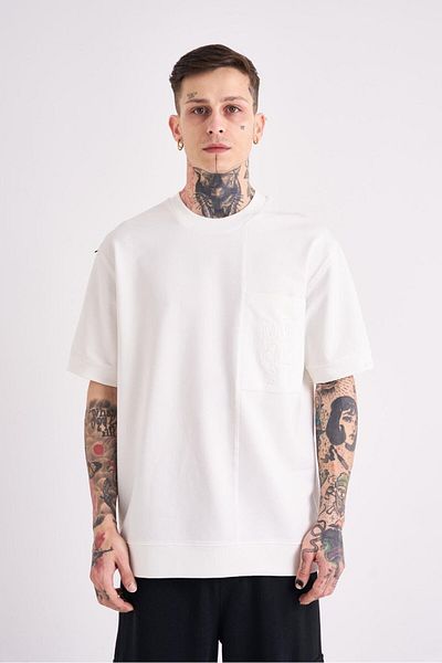 Machinist Ανδρικό μπλουζάκι MCHNST Design Basic Oversize εκρού
