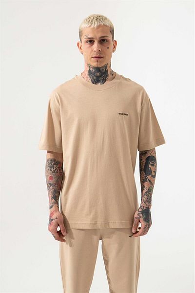 Machinist Ανδρικό μπλουζάκι Solid Basic Relaxed Cotton Beige