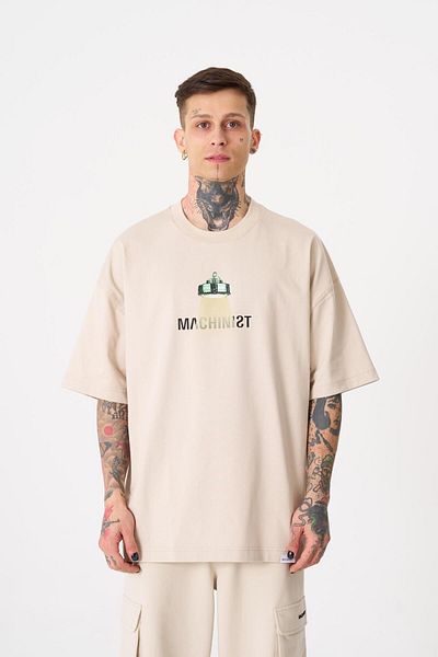 Machinist Tricou pentru bărbați Herb Machinist oversize bej deschis