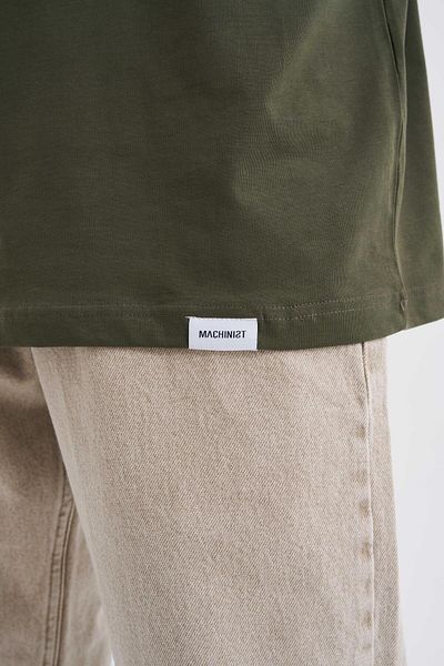 Machinist Ανδρικό μπλουζάκι Basic Super Cotton Oversize Dark Khaki