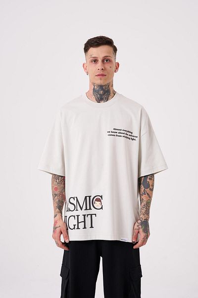 Machinist Ανδρικό μπλουζάκι Cosmic Light Printed Oversize Grey T-shirt
