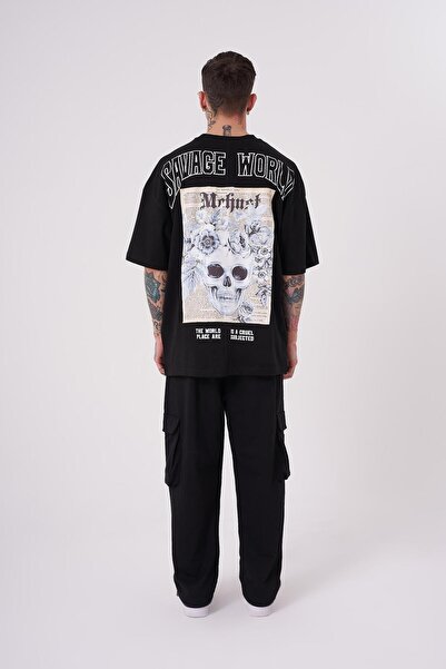 Machinist Ανδρικό μαύρο μπλουζάκι με στάμπα Savage World