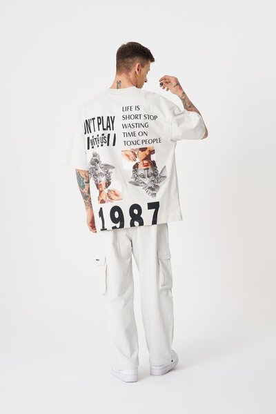 Machinist Ανδρικό μπλουζάκι Hunt Your Dreams με στάμπα σε γκρι χρώμα